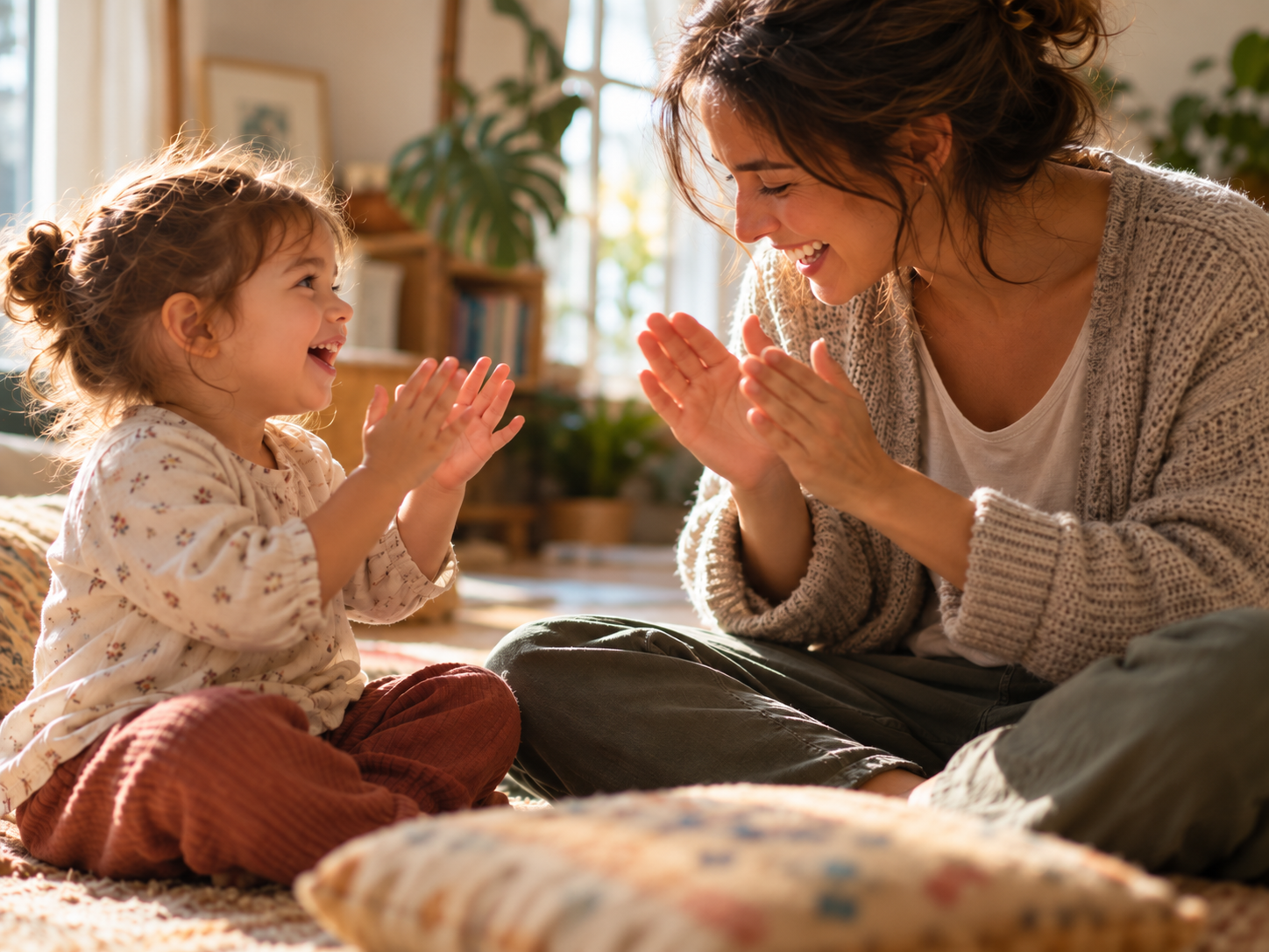 Genitore e bambina durante un'esperienza musicale condivisa